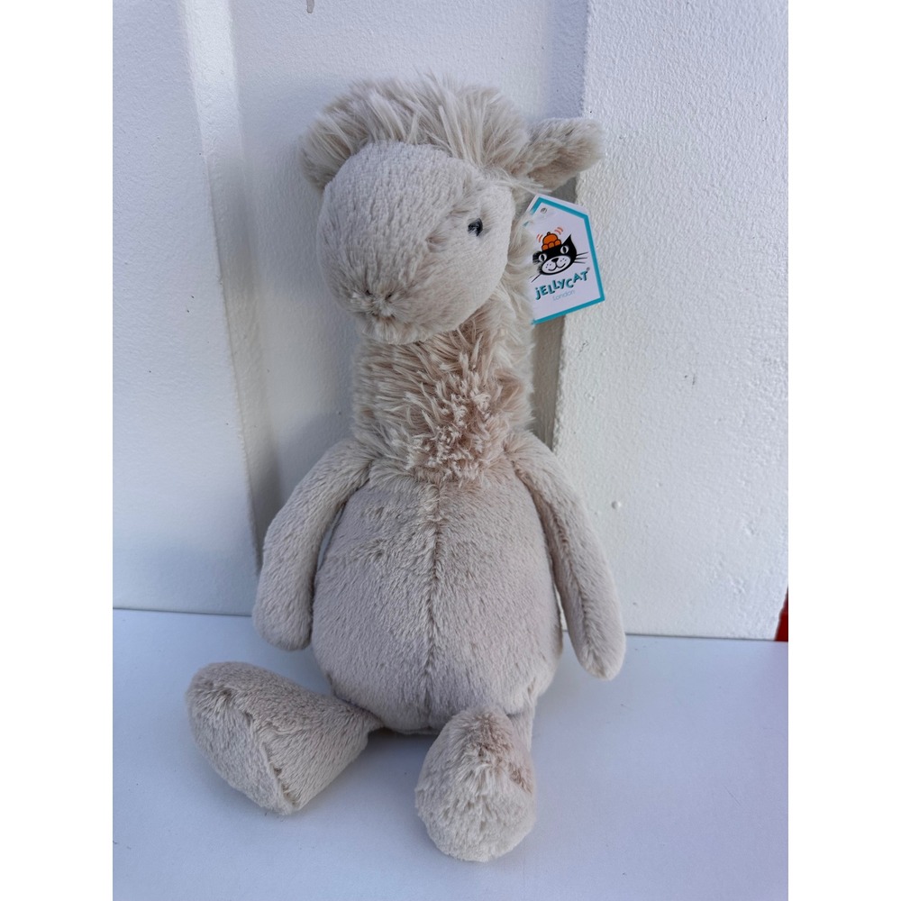 Jellycat London Medium Bashful Llama Plush Stuffed Animal Beige BAS3LL NWT 12in